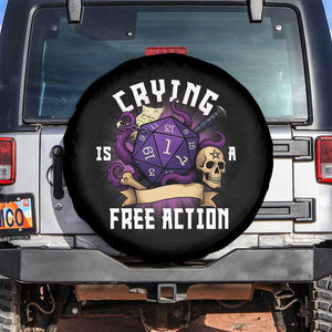 Funny RPG Gamer Crying Is A Free Action Spare Tire Cover Vintage D20 Side Quests Tabletop TS11 No hole Black Print Your Wear