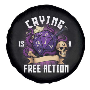 Funny RPG Gamer Crying Is A Free Action Spare Tire Cover Vintage D20 Side Quests Tabletop TS11 Print Your Wear