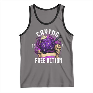 Funny RPG Gamer Crying Is A Free Action Tank Top Vintage D20 Side Quests Tabletop TS11 Deep Heather Black Print Your Wear