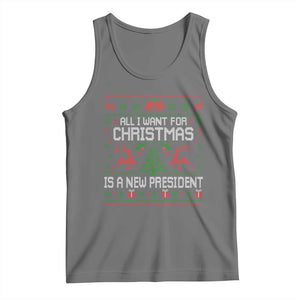 All I Want For Christmas Is A New President Tank Top Funny Xmas Political Satire TS11 Black Heather Print Your Wear
