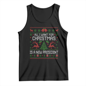 All I Want For Christmas Is A New President Tank Top Funny Xmas Political Satire TS11 Black Print Your Wear