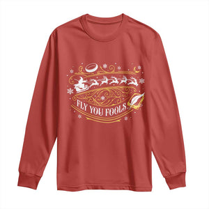Funny Fly You Fools Christmas Long Sleeve Shirt Fantasy Movie Wizard Santa Sleigh TS11 Red Print Your Wear