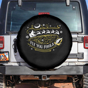 Funny Fly You Fools Christmas Spare Tire Cover Fantasy Movie Wizard Santa Sleigh TS11 No hole Black Print Your Wear