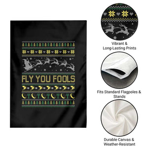Funny Fly You Fools Christmas Garden Flag Fantasy Movie Xmas Wizard Santa TS11 Print Your Wear