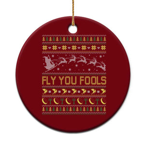 Funny Fly You Fools Christmas Ceramic Ornament Fantasy Movie Xmas Wizard Santa TS11 1pc Red Print Your Wear