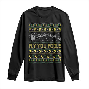 Funny Fly You Fools Christmas Long Sleeve Shirt Fantasy Movie Xmas Wizard Santa TS11 Black Print Your Wear