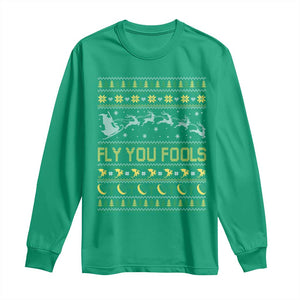 Funny Fly You Fools Christmas Long Sleeve Shirt Fantasy Movie Xmas Wizard Santa TS11 Irish Green Print Your Wear