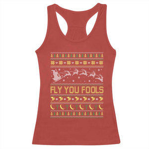 Funny Fly You Fools Christmas Racerback Tank Top Fantasy Movie Xmas Wizard Santa TS11 Red Print Your Wear