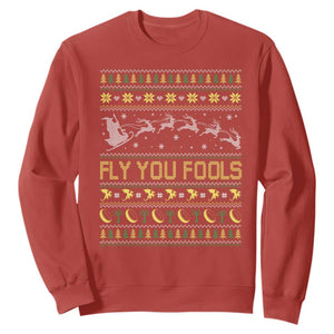 Funny Fly You Fools Christmas Sweatshirt Fantasy Movie Xmas Wizard Santa TS11 Red Print Your Wear