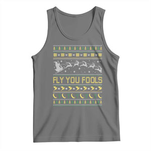 Funny Fly You Fools Christmas Tank Top Fantasy Movie Xmas Wizard Santa TS11 Black Heather Print Your Wear
