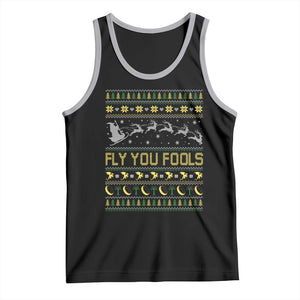 Funny Fly You Fools Christmas Tank Top Fantasy Movie Xmas Wizard Santa TS11 Black Athletic Heather Print Your Wear