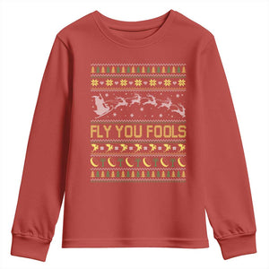 Funny Fly You Fools Christmas Youth Sweatshirt Fantasy Movie Xmas Wizard Santa TS11 Red Print Your Wear