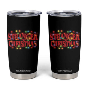 Stranger Christmas Tumbler Cup Funny Xmas Alphabet Neon Lights Movie TS11 Black Print Your Wear