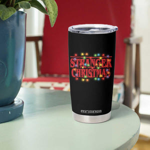 Stranger Christmas Tumbler Cup Funny Xmas Alphabet Neon Lights Movie TS11 Print Your Wear