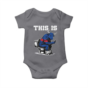This Is Bullshit Baby Onesie Funny Cow Buffalo Toilet TS11 Charcoal Print Your Wear