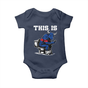 This Is Bullshit Baby Onesie Funny Cow Buffalo Toilet TS11 Navy Print Your Wear