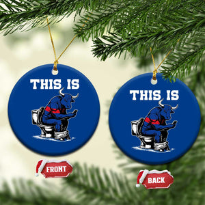 This Is Bullshit Ceramic Ornament Funny Cow Buffalo Toilet TS11 1pc Blue Print Your Wear