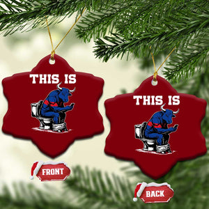 This Is Bullshit Ceramic Ornament Funny Cow Buffalo Toilet TS11 Print Your Wear