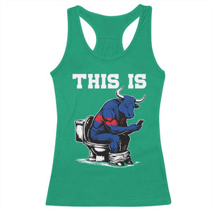 This Is Bullshit Racerback Tank Top Funny Cow Buffalo Toilet TS11 Irish Green Print Your Wear