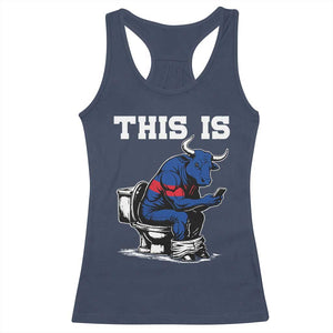 This Is Bullshit Racerback Tank Top Funny Cow Buffalo Toilet TS11 Navy Print Your Wear