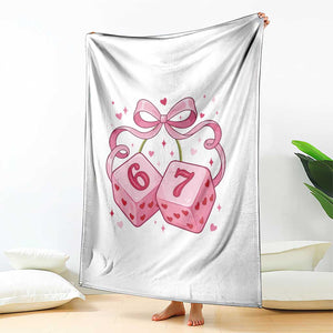 Funny 67 Dice Valentines Day Six Seven Meme Coquette Throw Blanket TS11 Print Your Wear