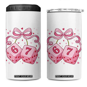 Funny 67 Dice Valentines Day Six Seven Meme Coquette 4 in 1 Can Cooler Tumbler TS11 One Size: 16 oz White Print Your Wear