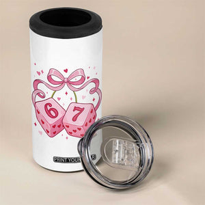 Funny 67 Dice Valentines Day Six Seven Meme Coquette 4 in 1 Can Cooler Tumbler TS11 Print Your Wear
