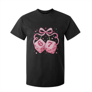 Funny 67 Dice Valentines Day Six Seven Meme Coquette T Shirt For Kid TS11 Black Print Your Wear