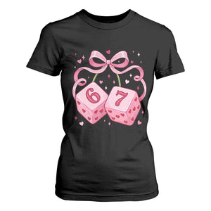 Funny 67 Dice Valentines Day Six Seven Meme Coquette T Shirt For Women TS11 Black Print Your Wear