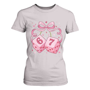Funny 67 Dice Valentines Day Six Seven Meme Coquette T Shirt For Women TS11 Ice Gray Print Your Wear