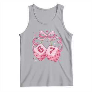 Funny 67 Dice Valentines Day Six Seven Meme Coquette Tank Top TS11 Athletic Heather Print Your Wear