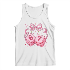 Funny 67 Dice Valentines Day Six Seven Meme Coquette Tank Top TS11 White Print Your Wear