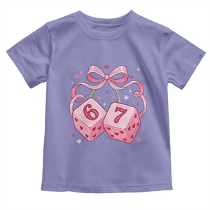 Funny 67 Dice Valentines Day Six Seven Meme Coquette Toddler T Shirt TS11 Violet Print Your Wear