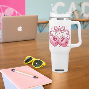 Funny 67 Dice Valentines Day Six Seven Meme Coquette Tumbler With Handle TS11 Print Your Wear