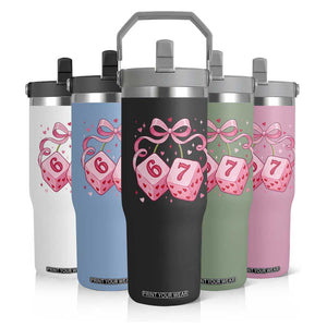 Funny 67 Dice Valentines Day Six Seven Meme Coquette Flip Straw Tumbler TS11 Print Your Wear