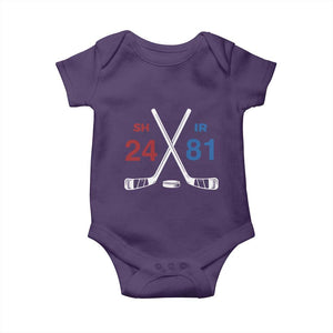 Funny Romance Hockey Baby Onesie 24 81 Numbers Sport Ice Hockey Team TS11 Purple Print Your Wear