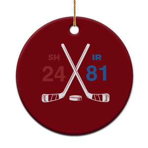 Funny Romance Hockey Ceramic Ornament 24 81 Numbers Sport Ice Hockey Team TS11 1pc Red Print Your Wear