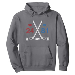 Funny Romance Hockey Hoodie 24 81 Numbers Sport Ice Hockey Team TS11 Charcoal Print Your Wear