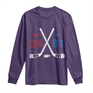 Funny Romance Hockey Long Sleeve Shirt 24 81 Numbers Sport Ice Hockey Team TS11 Purple Print Your Wear