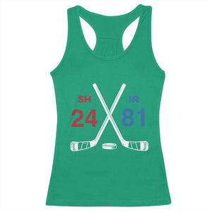 Funny Romance Hockey Racerback Tank Top 24 81 Numbers Sport Ice Hockey Team TS11 Irish Green Print Your Wear