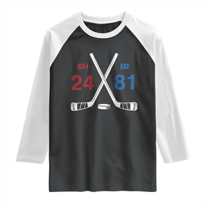 Funny Romance Hockey Raglan Shirt 24 81 Numbers Sport Ice Hockey Team TS11 Black White Print Your Wear