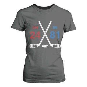 Funny Romance Hockey T Shirt For Women 24 81 Numbers Sport Ice Hockey Team TS11 Dark Heather Print Your Wear