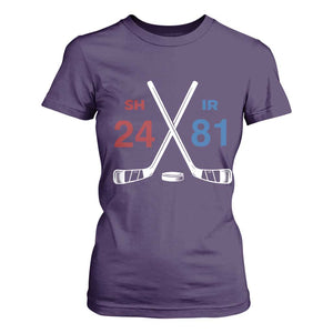 Funny Romance Hockey T Shirt For Women 24 81 Numbers Sport Ice Hockey Team TS11 Purple Print Your Wear