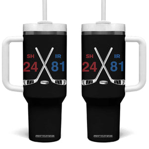 Funny Romance Hockey Tumbler With Handle 24 81 Numbers Sport Ice Hockey Team TS11 One Size: 40 oz Black Print Your Wear