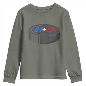 Funny Romance Hockey Lover Youth Sweatshirt 24 81 Jersey Numbers Sport TS11 Military Green Print Your Wear