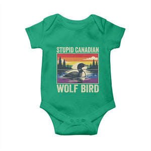 Stupid Canadian Wolf Bird Baby Onesie Funny Common Loon Meme LGBT Hockey TS11 Irish Green Print Your Wear
