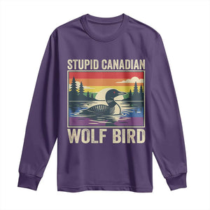 Stupid Canadian Wolf Bird Long Sleeve Shirt Funny Common Loon Meme LGBT Hockey TS11 Purple Print Your Wear