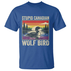 Stupid Canadian Wolf Bird T Shirt Funny Common Loon Meme LGBT Hockey TS11 Royal Blue Print Your Wear