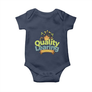Funny Day Care Baby Onesie Quality Learing Center Learning School Quote TS11 Navy Print Your Wear
