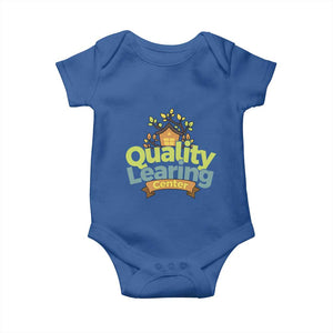 Funny Day Care Baby Onesie Quality Learing Center Learning School Quote TS11 Royal Blue Print Your Wear